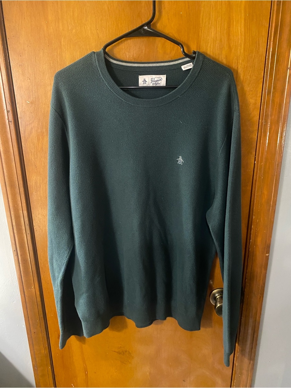 Original Penguin Men's Forest Green Crewneck Sweater 100% cotton